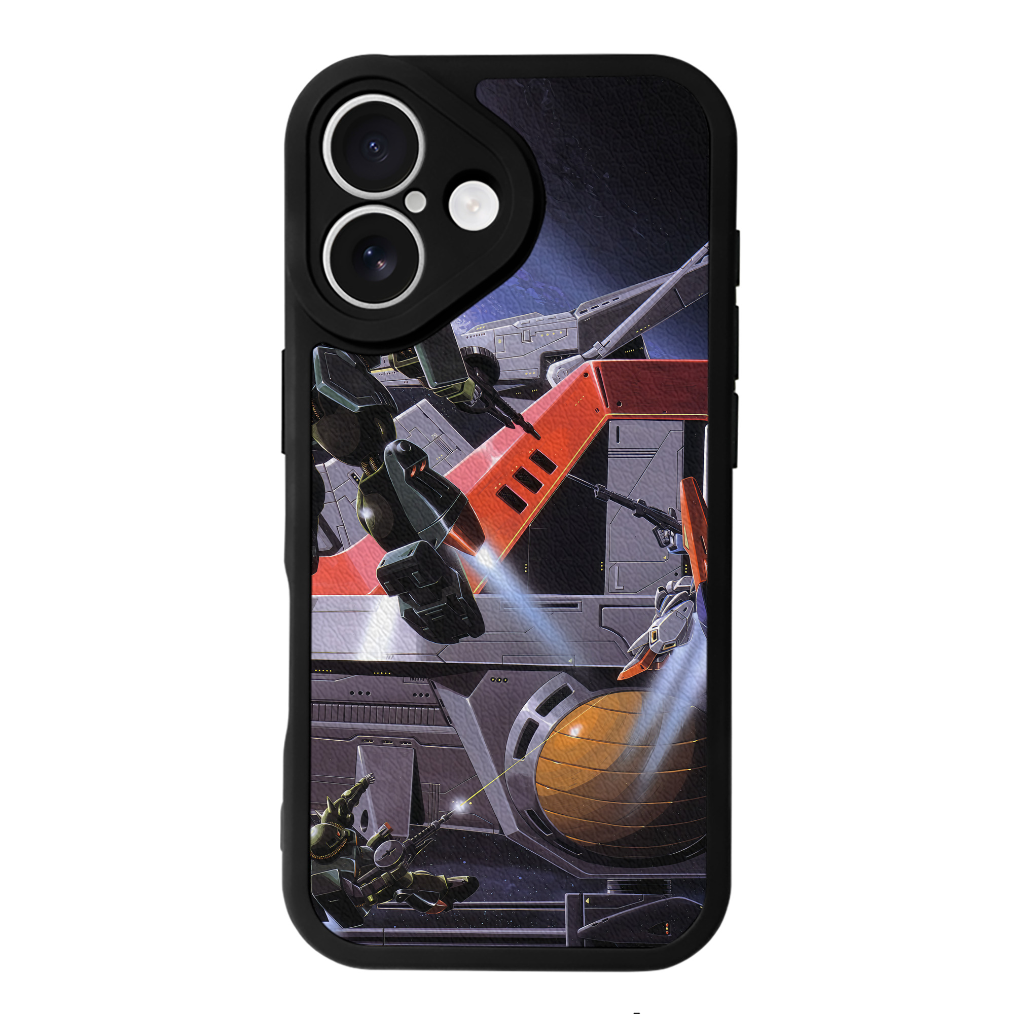 （画像用） 機動戦士ガンダム Mobile Suit Gundam 【iPhone 16シリーズ対応】シリコンスマホケース（レザー調） 材質：シリコン